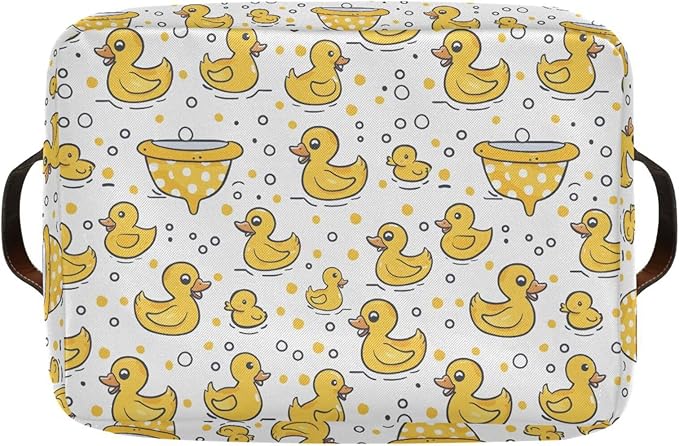 ALAZA Yellow Duck Stylish Foldable Storage Box Storage Basket Organizer Bins with Handles for Shelf Closet Living Room Bedroom Home Office 2 Pack
