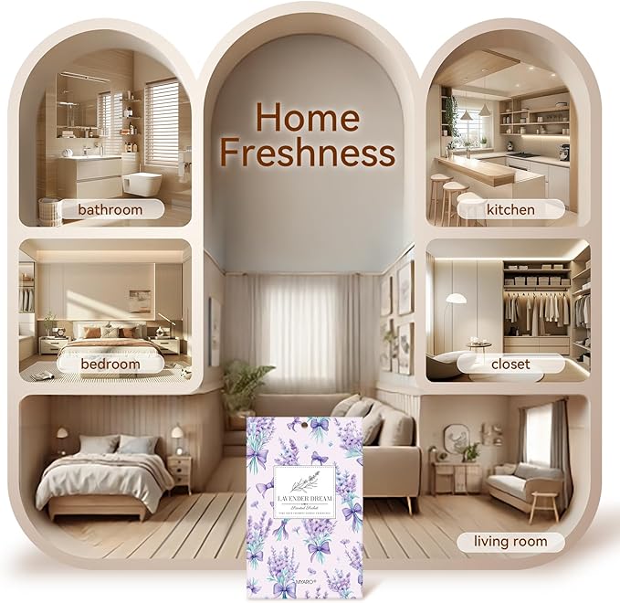 MYARO 20 Packs Fresh Lavender Scent Air Freshener for Drawer and Closet Long Lasting Sachets Bags Drawer Odor Deodorizers Home Car Fragrance
