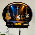 Personalized 2D Flat Print Guitar Stand Themed Wall Mounted Hooks for Music Lovers Family Friends Custom Rock Electric Guitar Coat Rack Music Themed Key Storage Holder for Living Room Hallway Office