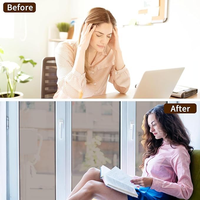 Window Privacy Film One Way Daytime Mirror Tint Treatments UV Heat Control Vinyl Stickers Sun Block Glass Paper Door Covering Reflective (Brown Silver,17.5 Inch x 15.7 Feet)