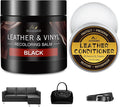 SHABEIBEI Leather Recoloring Balm with 100ml Mink Oil, Black Leather Repair Kit and Scratch Remover for Furniture, Car Seats, Sofas, Dye & Restorer for Couches, Vinyl, PU, Faux