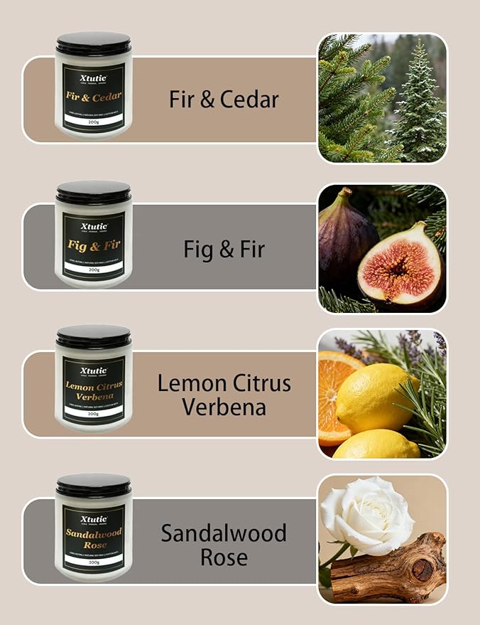 Scented Soy Candles Sets, 7oz in White Frosted Jar - 200-Hour Burn Time, Aromatherapy Candle for Home Decor, Cozy Gifts for Any Occasion,Ideal Gifts for Women