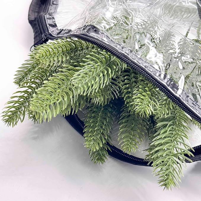 QISF 2 Pack 30X8 Inch Wreath Storage Bag, Christmas Wreath Clear Storage Container with Dual Zippered and Reinforced Handle for Xmas Holiday Seasonal Wreath Garland