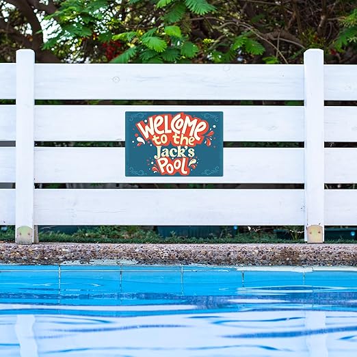 Custom Pool Sign, Welcome to The Pool Fun for Pool Décor Sign, 12x18 Inches, Rust Free .063 Aluminum, Fade Resistant, Made in USA by Sigo Signs