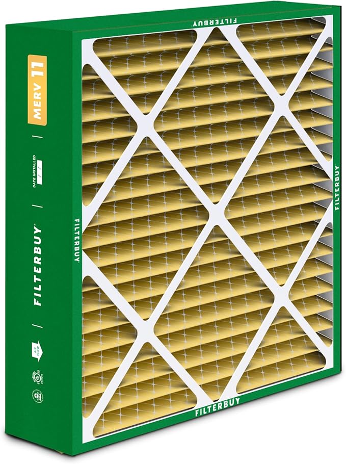 Filterbuy 16x22x5 Air Filter MERV 11 Superior Pet & Allergy Defense (2-Pack), Pleated HVAC AC Furnace Filters for Amana, Coleman, Goodman, York, and More (Actual Size: 15.38 x 21.88 x 5.25)