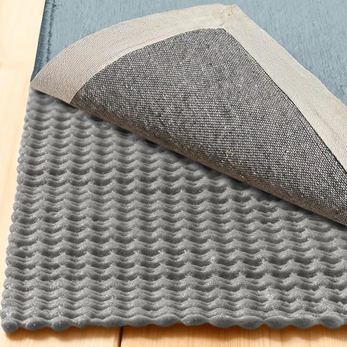 GORILLA GRIP Premium Dual Sided Extra Thick 2x8 Rug Gripper Pad for Hardwood Floors, Breathable Slip Resistant Pad Grips Under Carpet Area Rugs for Hard Surface Floor Protection, Easy Trim Mats, Gray