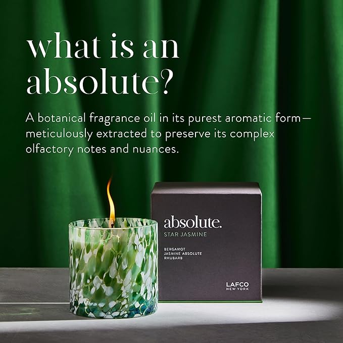 LAFCO New York Signature Candle, Star Jasmine - 15.5 oz - 90-Hour Burn Time - Reusable, Hand Blown Glass Vessel - Made in The USA