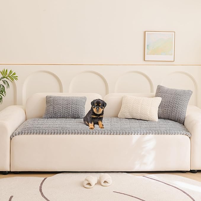 Pet Couch Cover Protector Sofa Covers for Pets Washable Non Slip Couches and Sofas Dog Mat (Grey, 27.6" x 82.7")