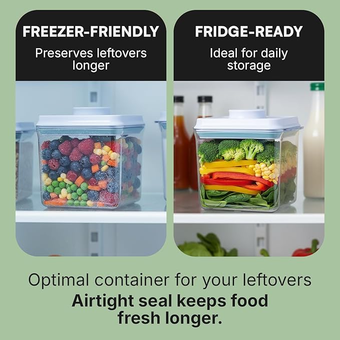 iChewie Bop Top | Airtight Meal Prep Containers with Lids | Food Storage Container Sets | Snack and Overnight Oats Fridge Organizer | Pantry and Kitchen Organization