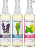 Natural Flower Power Air Freshener Spray - Odor Eliminator w/Essential Oils - Home, Car & Fabric - Cruelty Free & Vegan - Variety Pack - Lavender + Lemongrass + Peppermint & Lemon - 3 x 4 fl oz