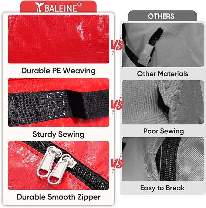 BALEINE 7.5 ft Rolling Christmas Tree Storage Bag, 2 Swivel Wheels for Easy Moving, Heavy Duty Extra Large Artificial Christmas Tree Bag with Reinforced Carry Handles and Fixed Buckle (Green)