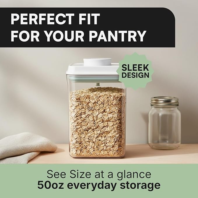iChewie Bop Top | Airtight Meal Prep Containers with Lids | Food Storage Container Sets | Snack and Overnight Oats Fridge Organizer | Pantry and Kitchen Organization