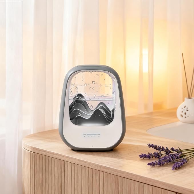 Rain Drop White Noise Machine with Realistic Rain Sounds – Sleep Therapy Humidifier, Bluetooth Speaker, Ambient Light & Aroma Diffuser for Bedroom Relaxation, Meditation & Stress Relief