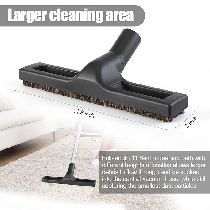 13-Piece 1 1/4 Inch(32mm) Vacuum Attachments Cleaning Kit with Vacuum Floor Brush/Dryer Lint Vac Attachment/Flexible Crevice Tool