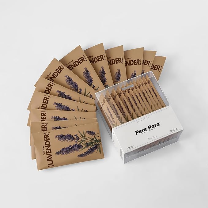 Pere Para 12 Packs Lavender Potpourri Scented Sachets for Closet & Drawer【Deodorizer for Stagnant Air】，Long Lasting Hanging Paper Air Fresheners and Odor Eliminator for Clothes