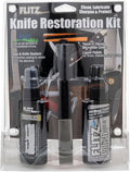 Flitz Knife Restoration Kit - USA-Made All-in-One Knife Cleaner & Restoration Tools - Includes 1.76oz Polish, 1.7oz Ceramic Sealant, Diamond Sharpener, & Microfiber Cloth - Rust Remover for Knives