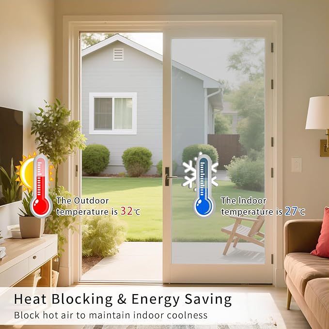 Window Privacy Film One Way Daytime Mirror Tint Treatments UV Heat Control Vinyl Stickers Sun Block Glass Paper Door Covering Reflective (Silver, 41.3 Inch x 7.8 Feet)
