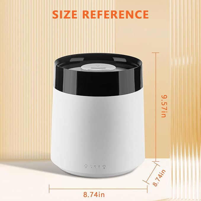 Humidifiers for Bedroom Home,3L Top Fill Cool Mist Humidifier for Baby Nursery,Essential Oil Diffuser for Large Room,3 in 1 uiet Ultrasonic Humidifier for,Office,Plant,Nursery,BPA FREE (White)