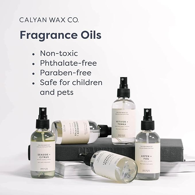 Calyan Wax Co. Vetiver & Tonka Room Spray - Non Toxic Air Freshener - Natural Room Deodorizer with Essential Oils - Air Freshener Spray for Home - 4 fl oz