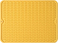 MicoYang Silicone Dish Drying Mat for Multiple Usage,Easy clean,Eco-friendly,Heat-resistant Silicone Mat for Kitchen Counter or Sink,Refrigerator or drawer liner Yellow L 16 inches x 12 inches