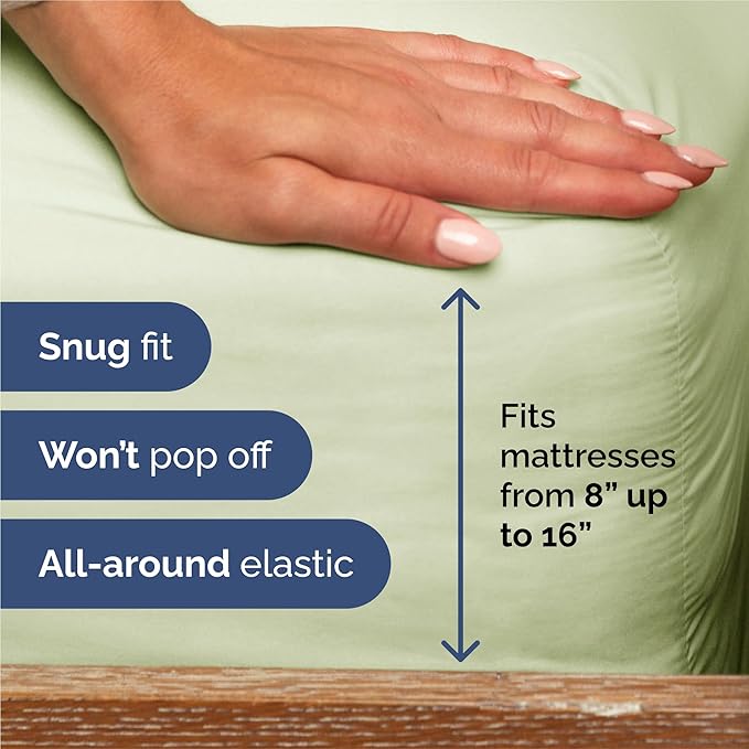 King 6 Piece Sheet Set - Comfy Breathable & Cooling - Ultra-Soft Hotel Luxury Bedding Set with 8-16 Inch Deep Pockets - 1 Flat & 1 Fitted Sheet & 4 Pillowcases - Wrinkle Free & Easy Care - Light Sage