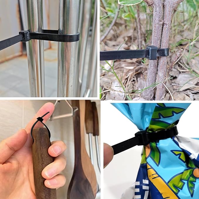 Black Zip Ties Assorted Sizes 4+6+8+10+12-Inch，600PCS Multi-Purpose Self-Locking Nylon Cable Tie,Wire Tie Perfect for Home,Garden Trellis,Office,Garage and Workshop.