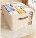 2 Pack Large Fabric Storage Baskets for Shelves, Basket Organizers and storage Bins with Handles for Home Organizing, Beige Decorative Collapsible Baskets for Clothes, Toys, and Blankets
