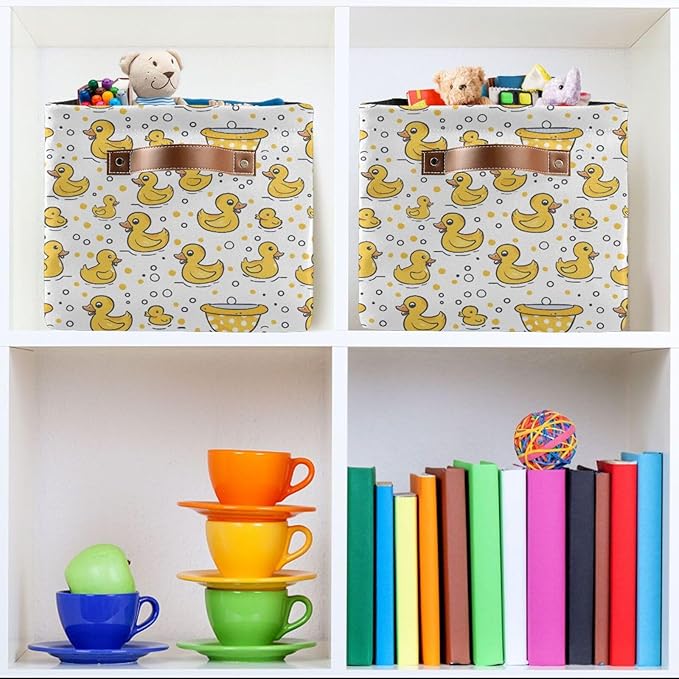 ALAZA Yellow Duck Stylish Foldable Storage Box Storage Basket Organizer Bins with Handles for Shelf Closet Living Room Bedroom Home Office 1 Pack