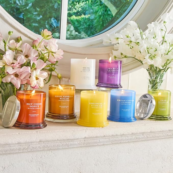 HomeWorx by SLATKIN + CO. Candle- White Birch, 8 oz. Premium Scented Candle - 25-35 Hours Burn Time