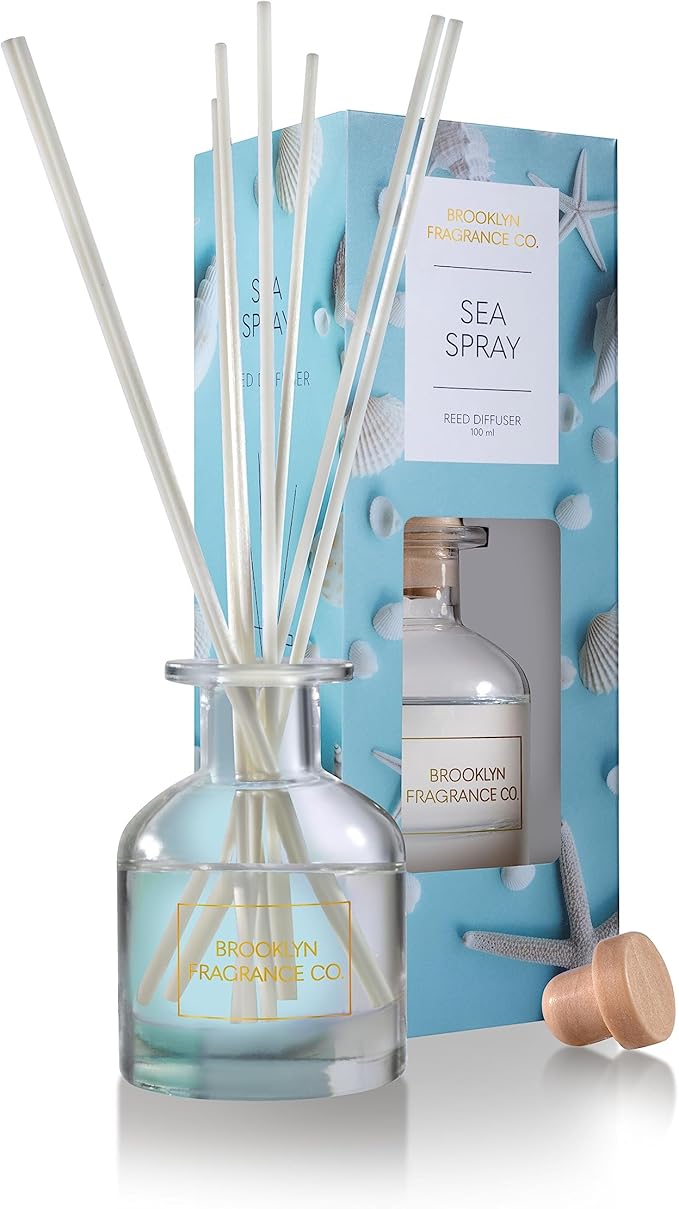 Brooklyn Fragrance Co Expressive Scent Reed Diffuser: Long-Lasting Home Fragrance, 100mL Bottles, Over 20 Scents Including Lavender, Jasmine, Fresh Linens