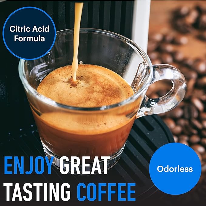 Essential Vales Descaling Solution (8 Uses) Coffee Machine Descaler Cleaner - Compatible with Breville Keurig Nespresso Delonghi - Liquid To Descale Coffee & Espresso Machines