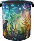 Gothic Black Cat Halloween Laundry Basket - Heavy Duty 60L Dirty Clothes Organizer, Water Resistant Foldable Hamper for Men Women
