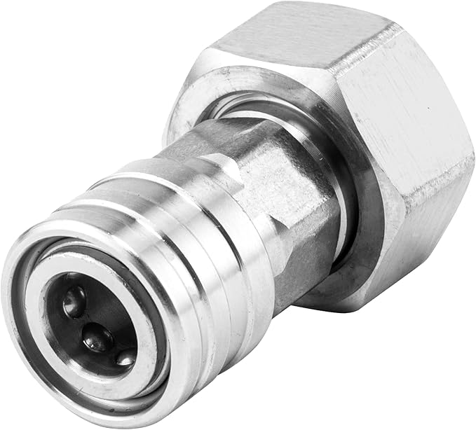 Raincovo Garden Hose to Pressure Washer Adapter, 3/4” GHT to 1/4” Quick Connect, Convert Water Hose to Power Washer Connector, Car Washing Nozzle & Hose Attachment, Stainless Steel, 1Pack