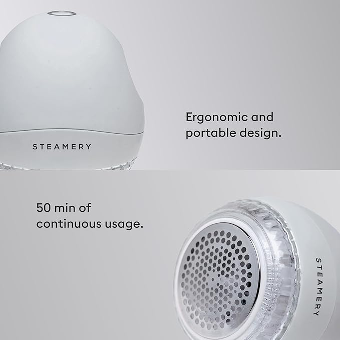 Steamery Fabric Shaver Pilo 1, Lint Remover for Pills and Bobbles, 5W, Portable, Rechargeable, Ergonomic, Scandinavian Design, Grey