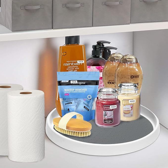 Set of 2, 12 Inch Non-Skid Lazy Susan Organizer, Pantry Lazy Susan Turntable for Cabinet, Kitchen Cabinet Organizer, Pantry Organization and Storage -Size- 12"x1.5"