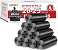 T.FORING Black Trash Bags 20-25 Gallon 120 Count - 30" x 33" Large Kitchen Garbage Bags, 20+ Gallon Trash Can Liners Unscented, Multipurpose for Home, Office, Daily Household Use