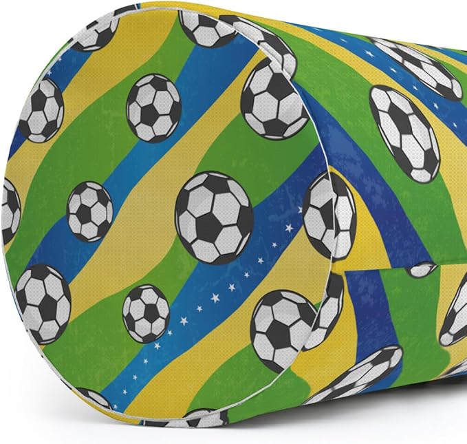 Foldable Laundry Hamper- Football Pattern Fabric Organizer Storage Bins with Handles for Shelves, Closet, Nursery, Laundry, Toys,(Green)