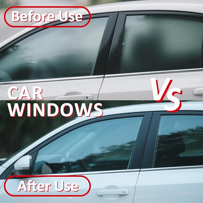 Mecarsee Car Windshield Oil Film Remover Spray - Helps Prevent Fogging & Rain-Repellent Glass Cleaner - Removes Grease, Water Spots & Road Grime - Interior & Exterior Use