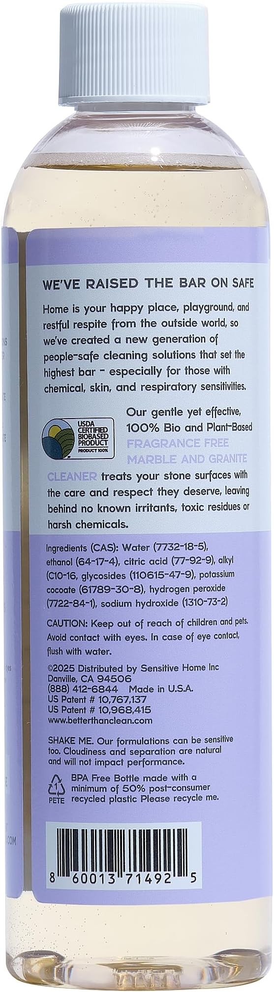 Better Than Clean Marble & Granite Cleaner Concentrate - Plant-Based, Non-Toxic, Fragrance Free Cleaning Products - Slate, Marble, and Natural Stone Cleaner, – 8oz Makes 4 Bottles