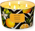 HomeLights Large jar Candle | 4-Wick Long-Lasting Scented Candles, 18oz Natural Soy Wax Candle for Home Scented, Eclectic Mixed Styles Gifts for Women & Men, Amalfi Lemon