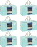 VENO 6 Pack Moving Bags, Storage Bins with lids, Packing Supplies for College, Alternative to Moving Boxes, Foldable, Heavy-Duty Tote (Evergreen, 6 Pack)