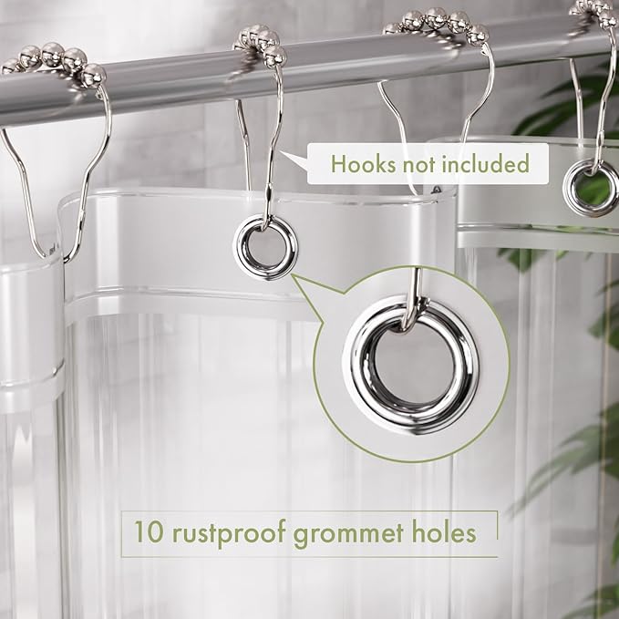 AmazerBath Shower Curtain Liner Small, 60x72 Clear Camper Shower Curtain, Waterproof Plastic Shower Liner, Lightweight PEVA Shower Curtain for Bathroom with 3 Magnets and 10 Rustproof Metal Grommets