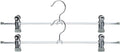 Mawa by Reston Lloyd Non-Slip Space-Saving Clothes Hanger for Pants & Skirts with Two Clips, Style K/40D, Set of 2, 15-3/4", Silver