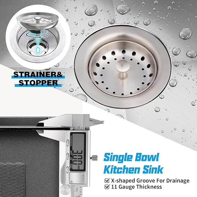 Kitchen & Bar Sink,19.7x15.7Inch Stainless Steel Drop In Small Kitchen&Bar Sink Ideal Choice For Small Space With Bottom Grid,Drain Basket And Drain Assembly Serve Both Kitchen&Bar