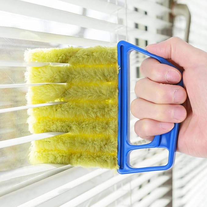 Shimmeroo 2PCS Blinds Cleaner Tool, 2025 Upgrade 7 Fingers Window Blind Dusters with Reusable Washable Sleeves for Cleaning Window Air Conditioner Vent Shutters Wood Vinyl Blinds