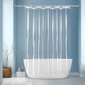 EurCross Clear PEVA Bathroom Shower Curtain Liner 64x72 inch, Waterproof High-Grade See-Through Plastic Shower Curtain with 5 Magnets,10 Metal Grommets and Hooks