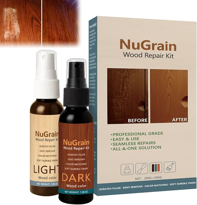 NuGrain Wood Repair, Professional Wood Floor Scratch Repair, Easy-Fix Wood Furniture Repair, Floor Cover Nicks and Scratches, Hides Minor Defects, Restore a Finish for Wood, Floors,Tables (1)