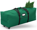 Rolling Christmas Tree Storage Bag, Fits Up to 9 ft Artificial Xmas Disassembled Trees. Extra Large Storage Container with Wheels and Handles. Against Dust and Moisture.(Green)