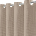 Inhousolu No Hook Waffle Weave Shower Curtain with Removable Snap in Fabric Liner Set for Bathroom, 230 GSM Heavy Duty Weighted Hem, Water Repellent Washable Bath Curtains, 72 x 84 Inch, Beige