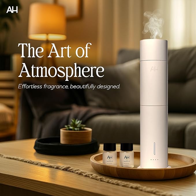 Aura House Smart Cold Air Diffuser & Fragrance Oil Duo – Bluetooth App-Controlled Diffuser for Home (Collins & Coast 30 ml Oils) – Hotel-Inspired Scents, Effortless Ambiance